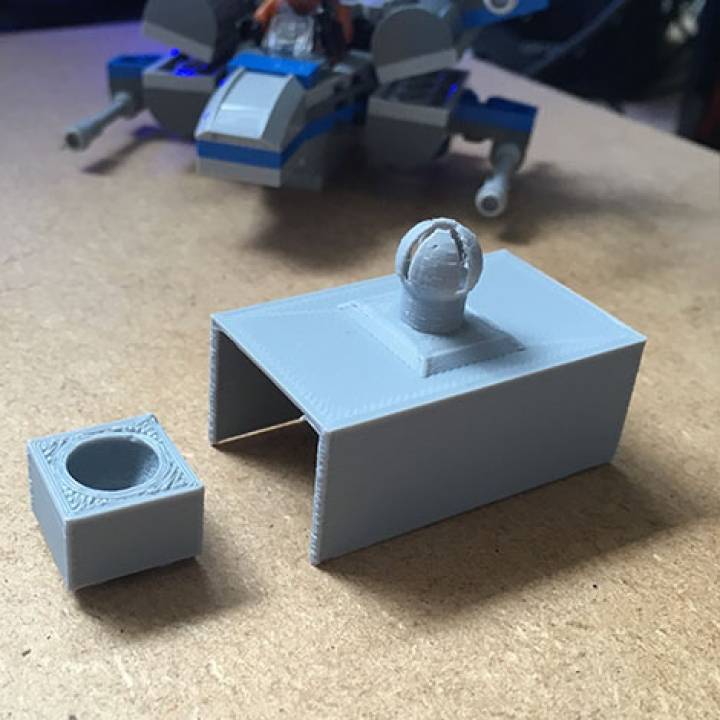 3D Printable Lego Brick 2x2 - Ball & Socket Monitor Stand by Hayley Adams