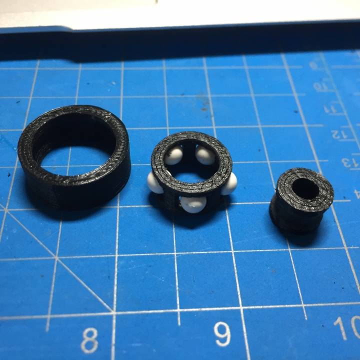 1" OD, 0.25" ID Single Race Radial Bearing with Retaining Cage using Airsoft Pellets image