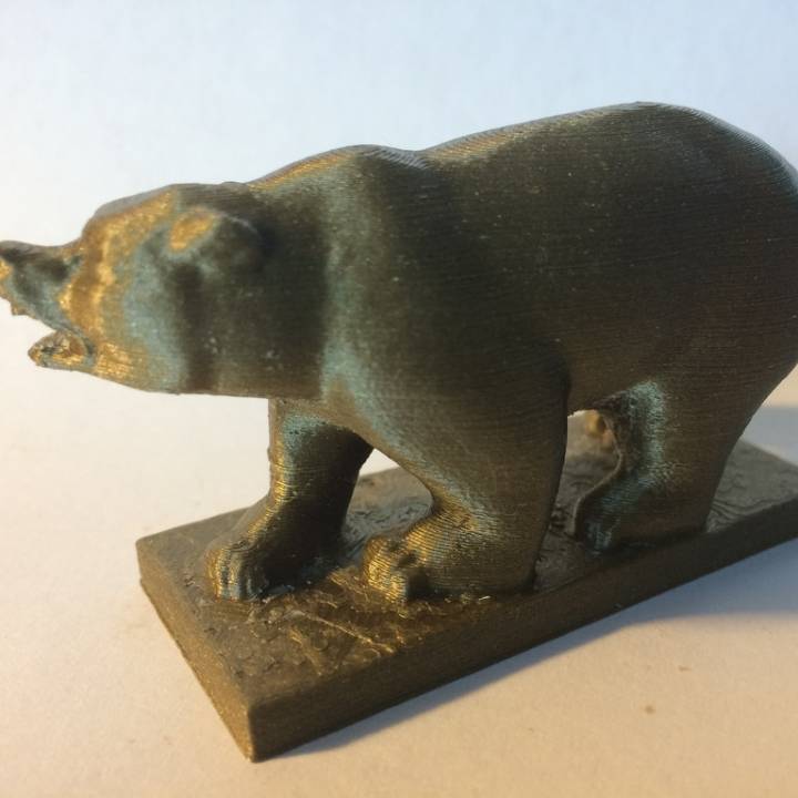 3D Printable Grizzly Bear Statue University of California Berkeley by
