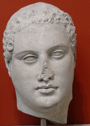 Head of a male worshipper image