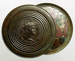 Two Roman monetary medallions of Nero image