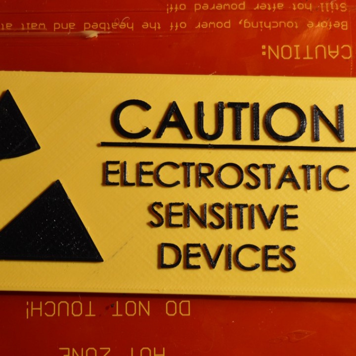 Electrostatic sensitive equipment warning sign image