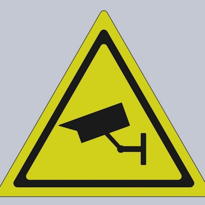 Security camera warning sign image
