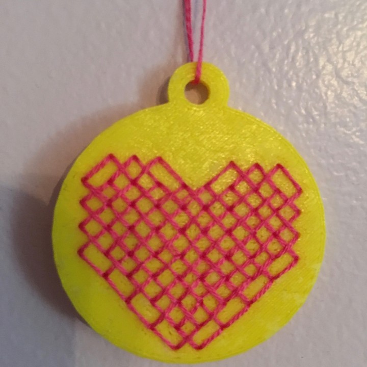 Cross Stitch Pendant Heart image