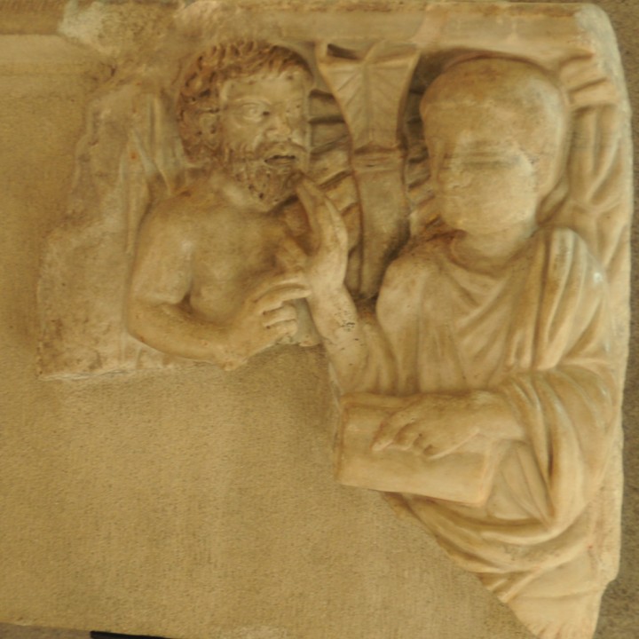 Fragment of a Christian sarcophagus image