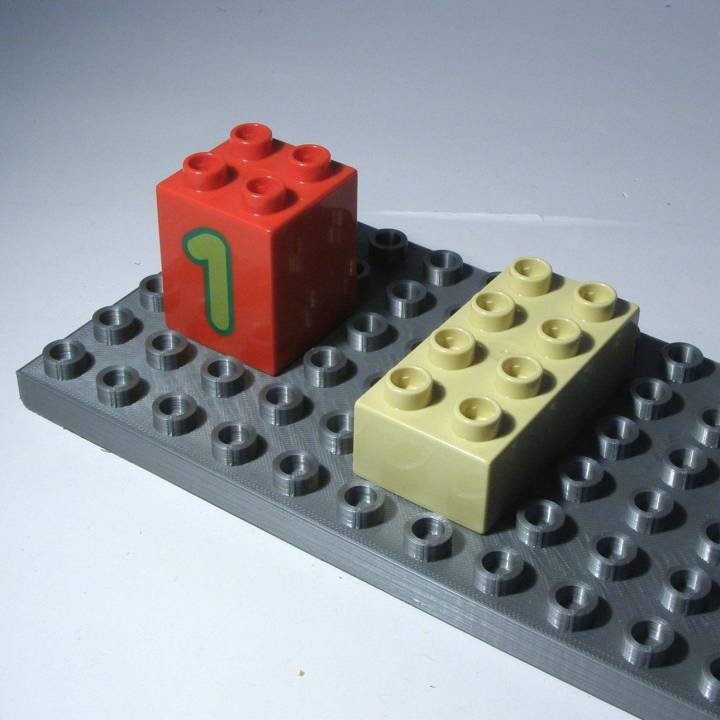 LEGO DUPLO compatible base 6 x 12 - 1/2 height image