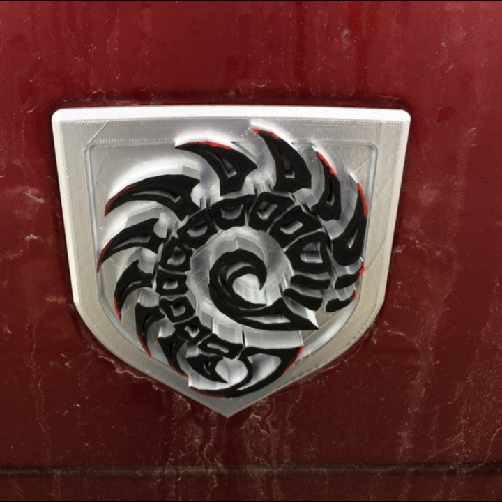 3D Printable Zerg Tailgate Emblem for Dodge Trucks by Chris Logan