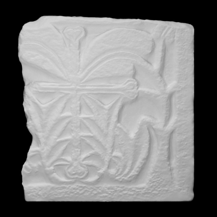Sarcophagus slab with a cross and vegetal decoration image
