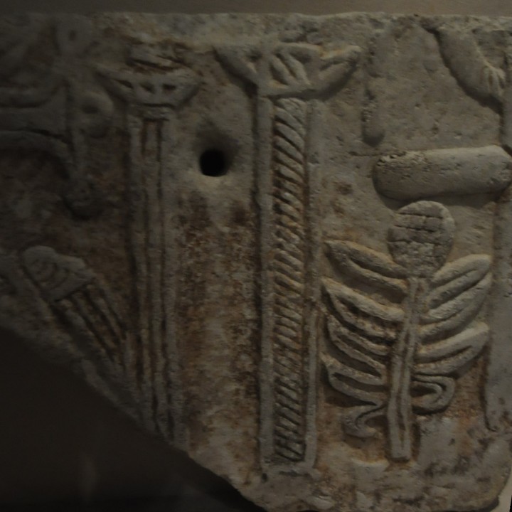 Sarcophagus slab with eagle and crosses image
