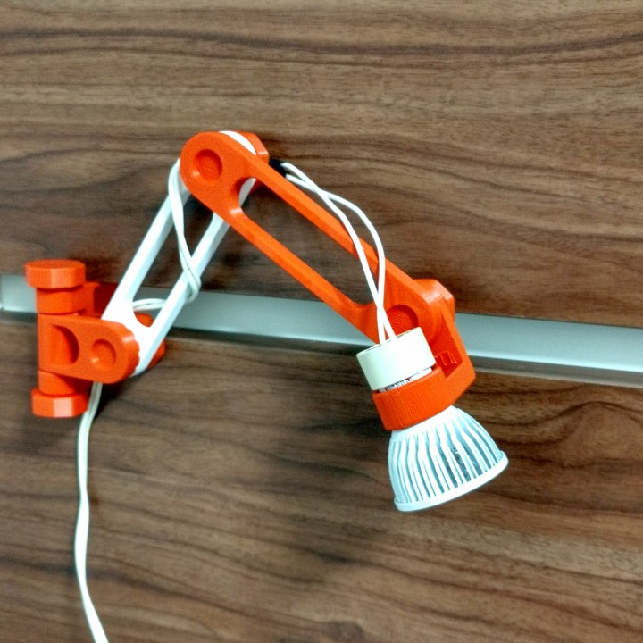 3D printed articulating LED lamp image