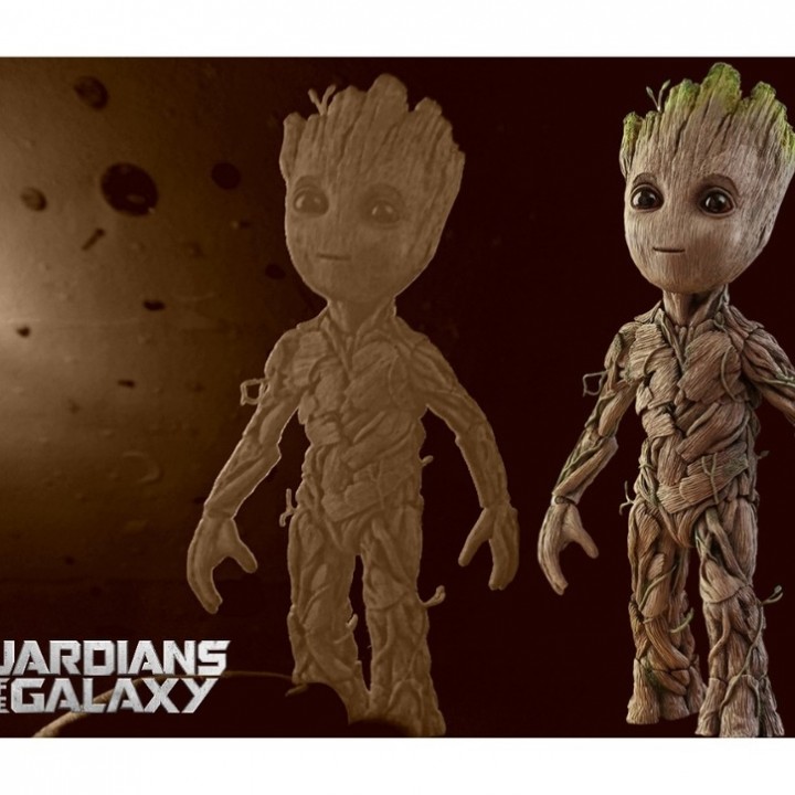 Baby Groot lithophane image