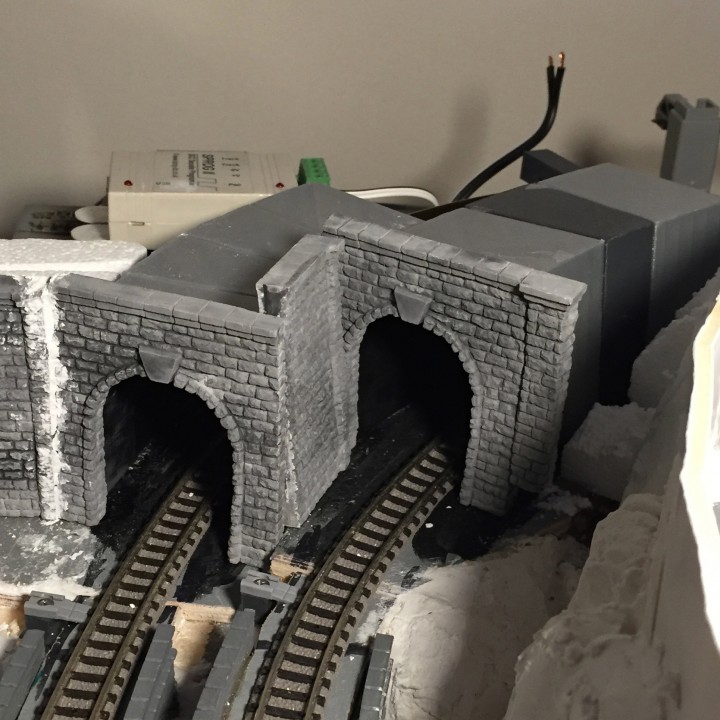 3D Printable N Scale Model Train Tunnel Liners 8 4 Straight, 4