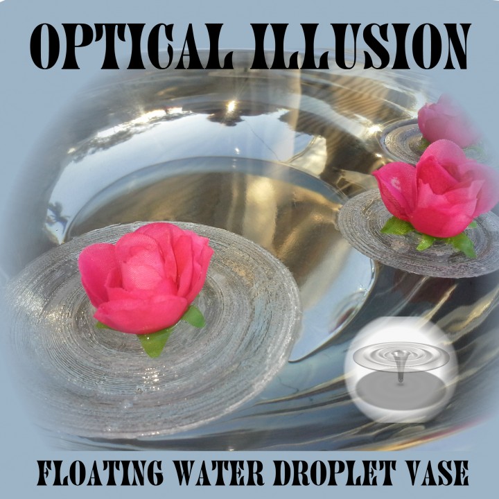 Water droplet vase. Magical invisible floating vase. Wedding decor, Candle holder. image