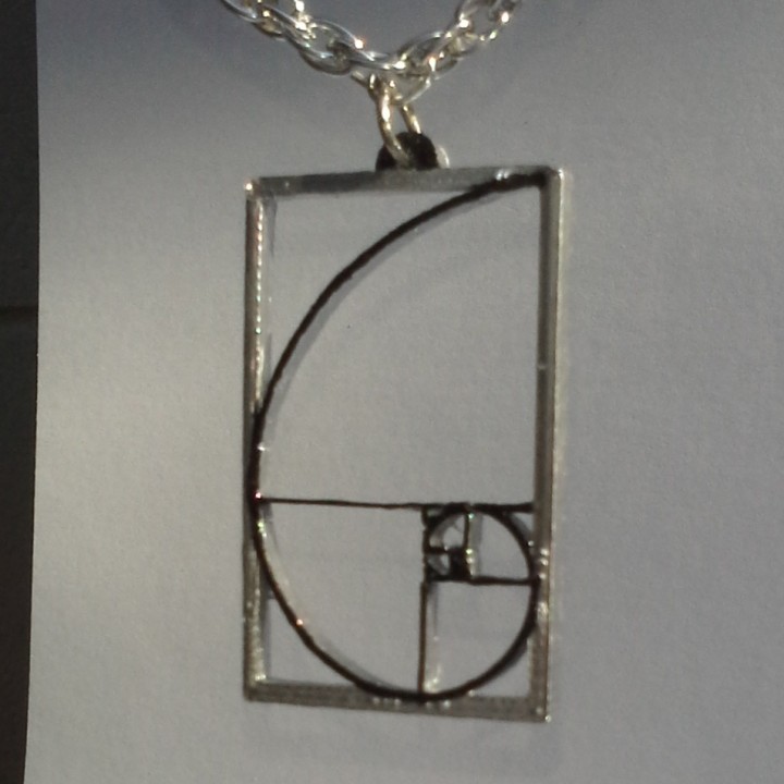 FIBONACCI SPIRAL COLLECTION of jewellery pendants for necklaces, earrings, bag tags and bracelets. The Golden Ratio and the Fibonacci Sequence. image
