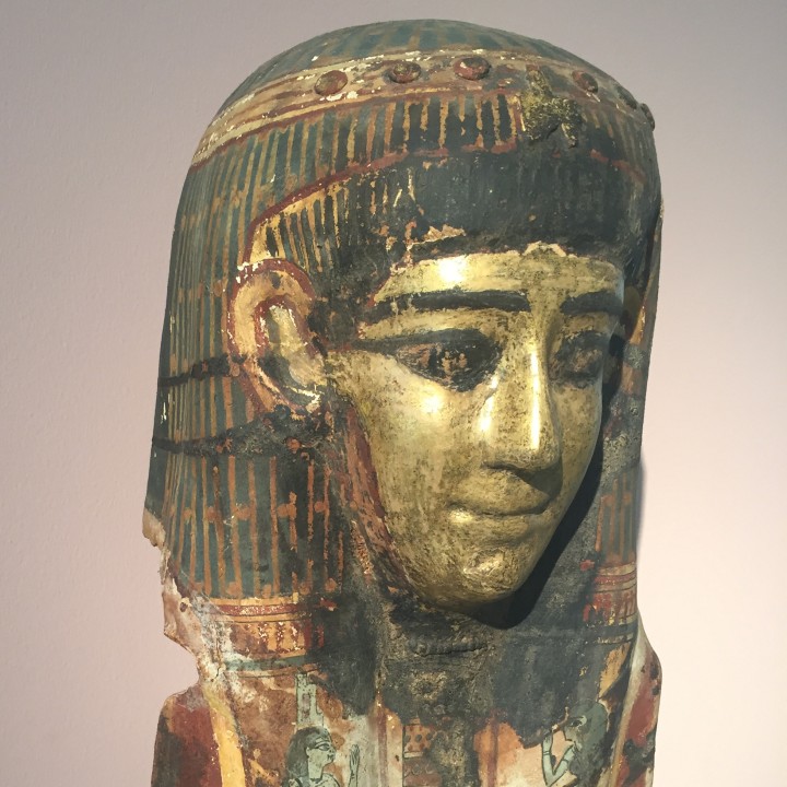 An Egyptian gilt cartonnage mummy mask image