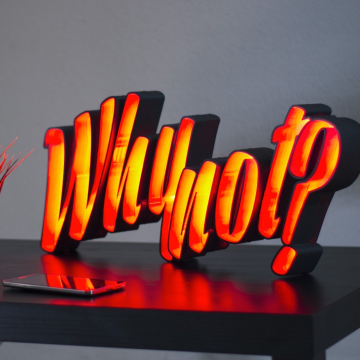 LED light letters "Why not?" image