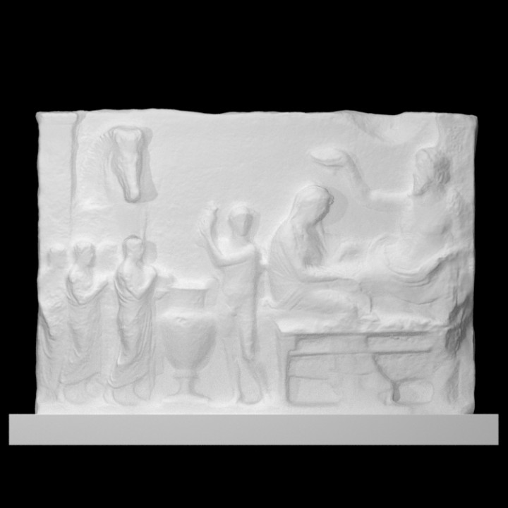 Votive relief showing a "funerary banquet" image