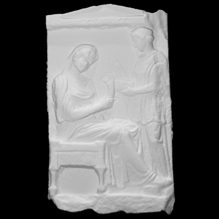 Marble tombstone of a woman image
