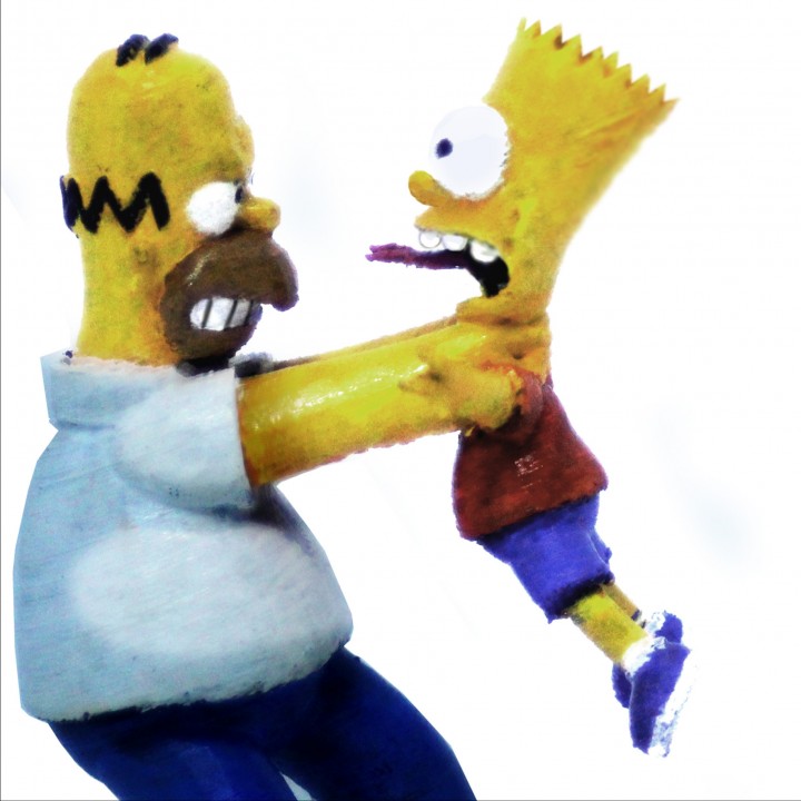 Homer and Bart 3D image