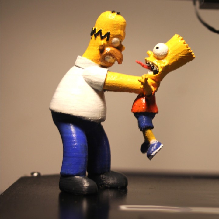 Homer and Bart 3D image