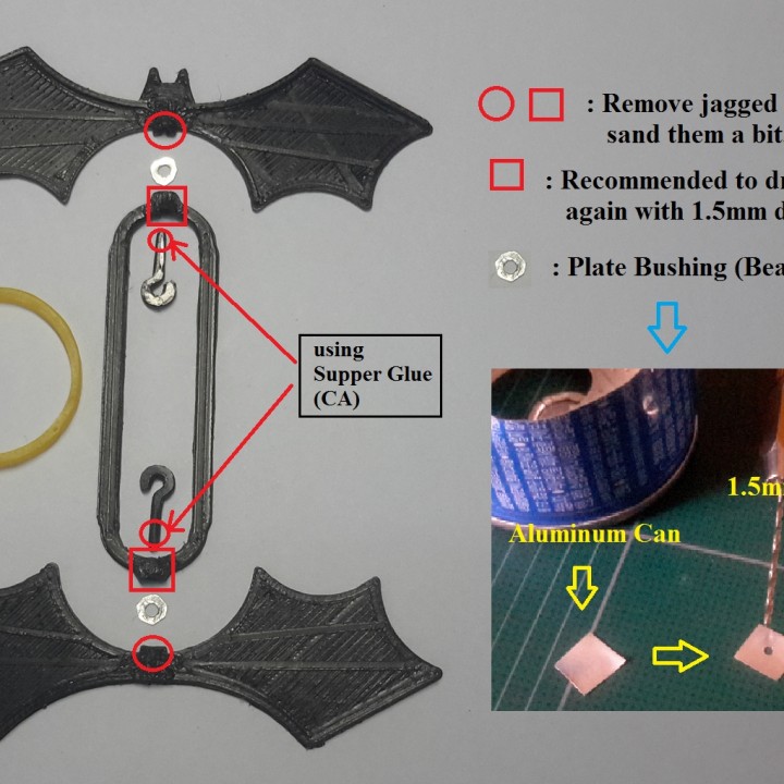 Rubber Band-Powered Flying Bat image