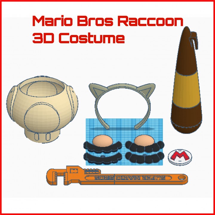 Mario Bros Raccoon 3D costume for Halloween Kit image