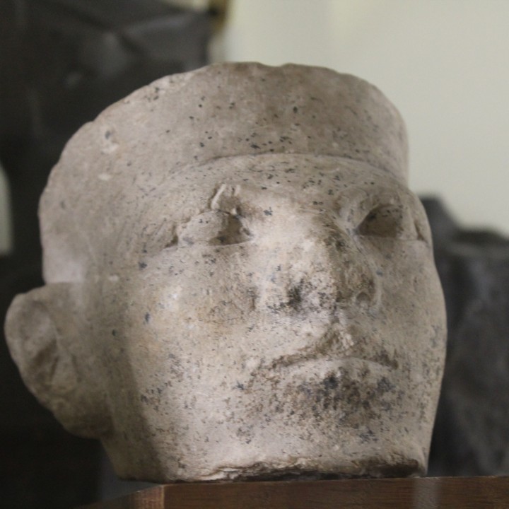 Limestone head of a King image