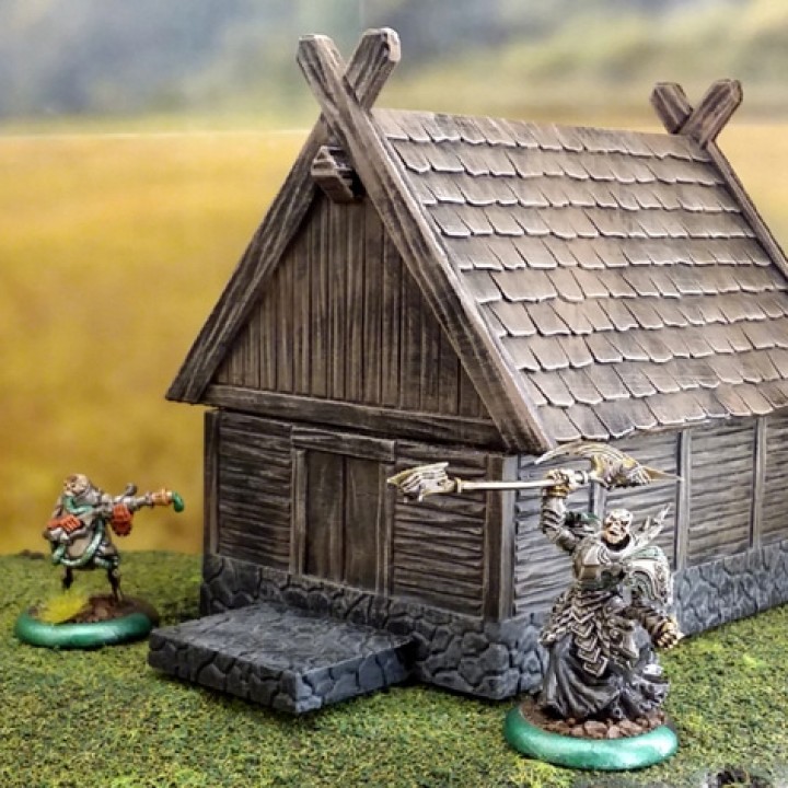 3D Printable Smaller Viking House by Terrain4Print