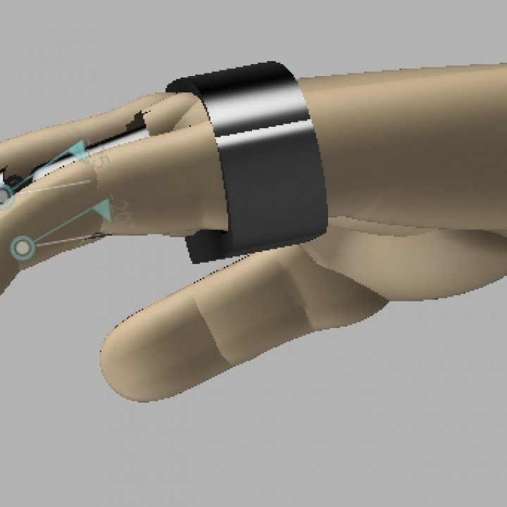 Flexible Articulated Modular Single Finger Prosthesis with base image