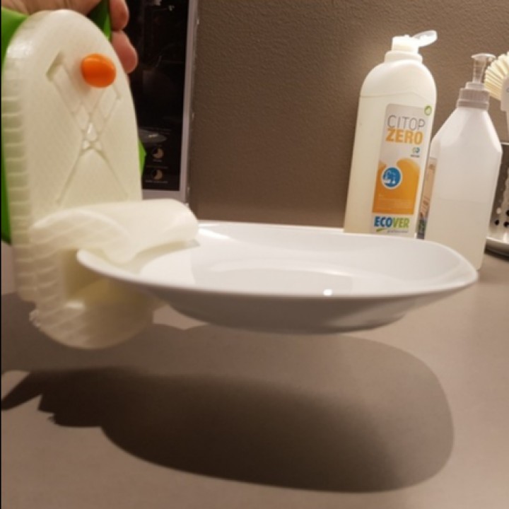 3D Printable Crutch Accessories Stabilized cup holder and plate holder