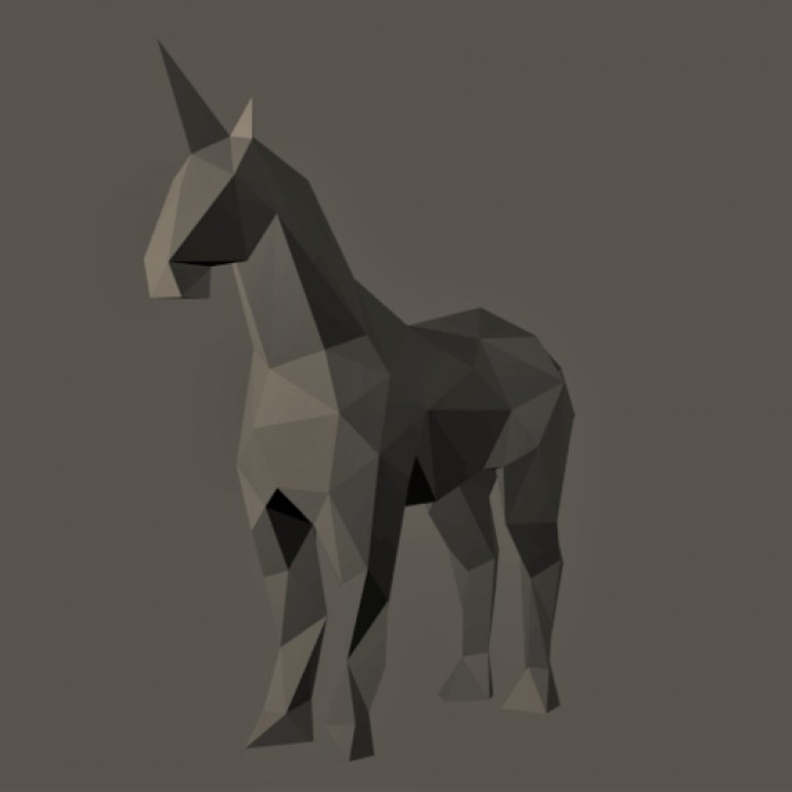 3D Printable Low Poly Unicorn by Turtleman