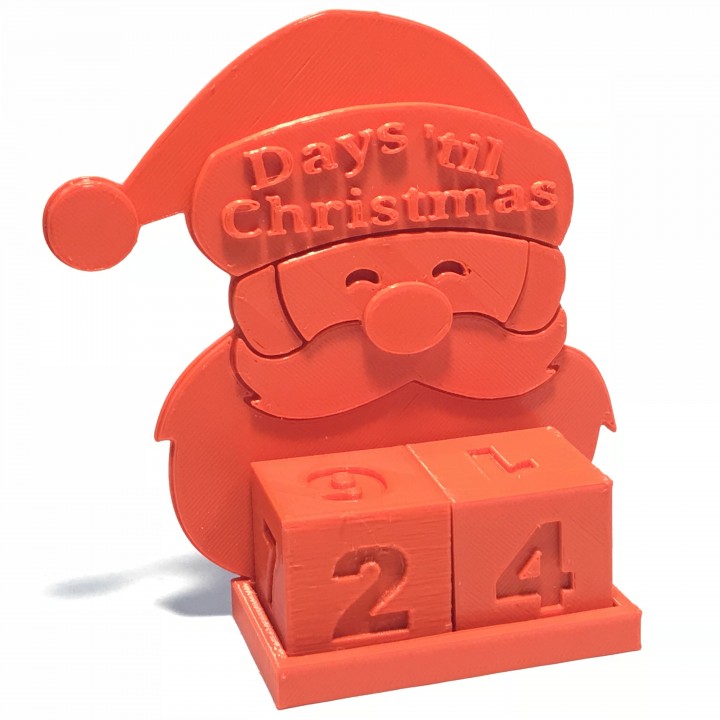 Santa Advent Countdown Calendar for Tinkercad Christmas image