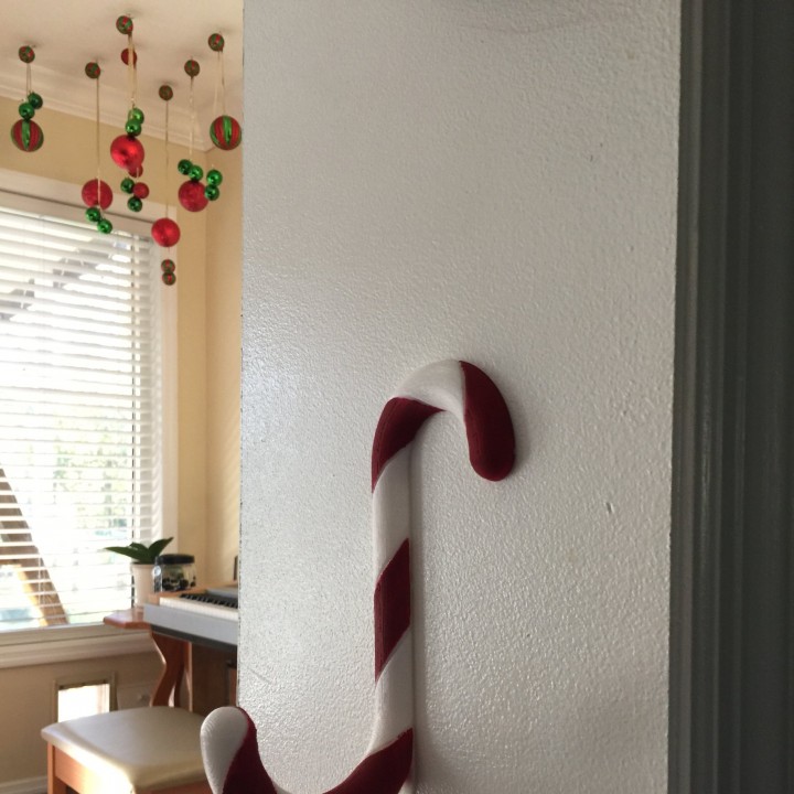 3D Printable Candy Cane Stocking Holder by Randy Alexander