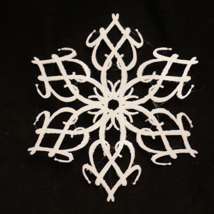 3D Printable Text to Snowflake Generator by Jexom