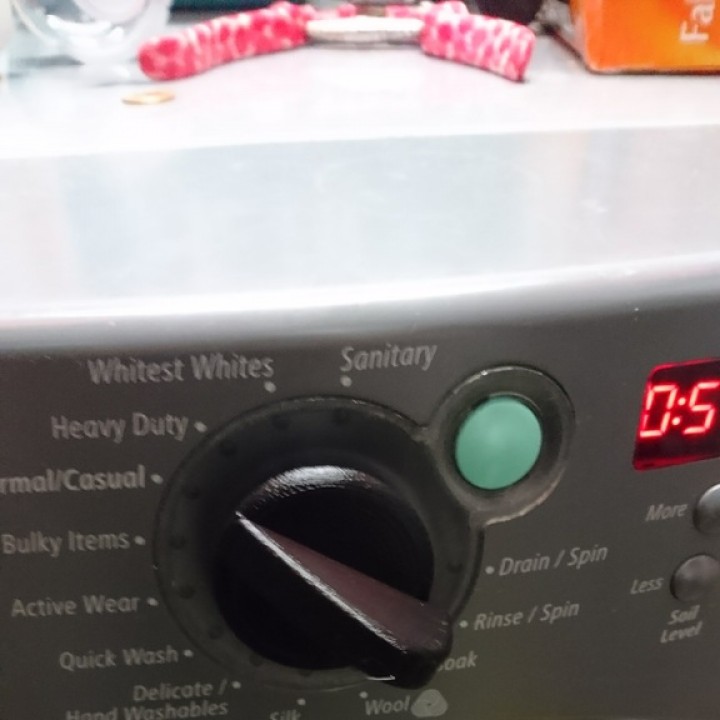 3D Printable Whirlpool Duet Washing Machine Knob by Tyler Rohren