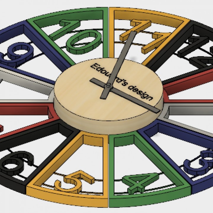 3D Printable 3d printable clock by Edouard Spiers