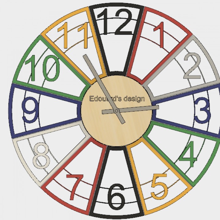 3D Printable 3d printable clock by Edouard Spiers