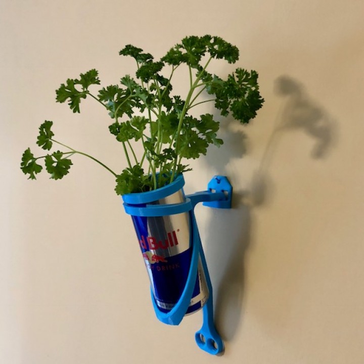 3D Printable 250ml Can Modular Vertical Wall Planter System by scott dickey
