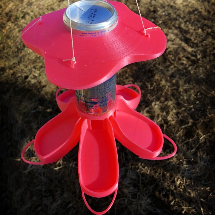 Gravity Fed Hanging Bird feeder to Upcycle a 250ml Slim Can image