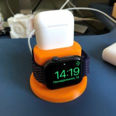Picture of print of Apple Watch and Airpods charging dock