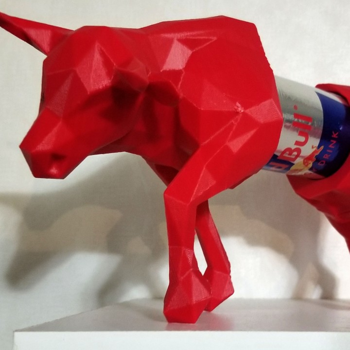 3D Printable ESSO Red Bull Low Poly Red Bull by Forrest D. Ross