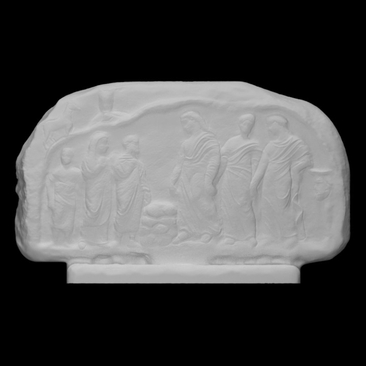 Votive relief in the shape of a cave image