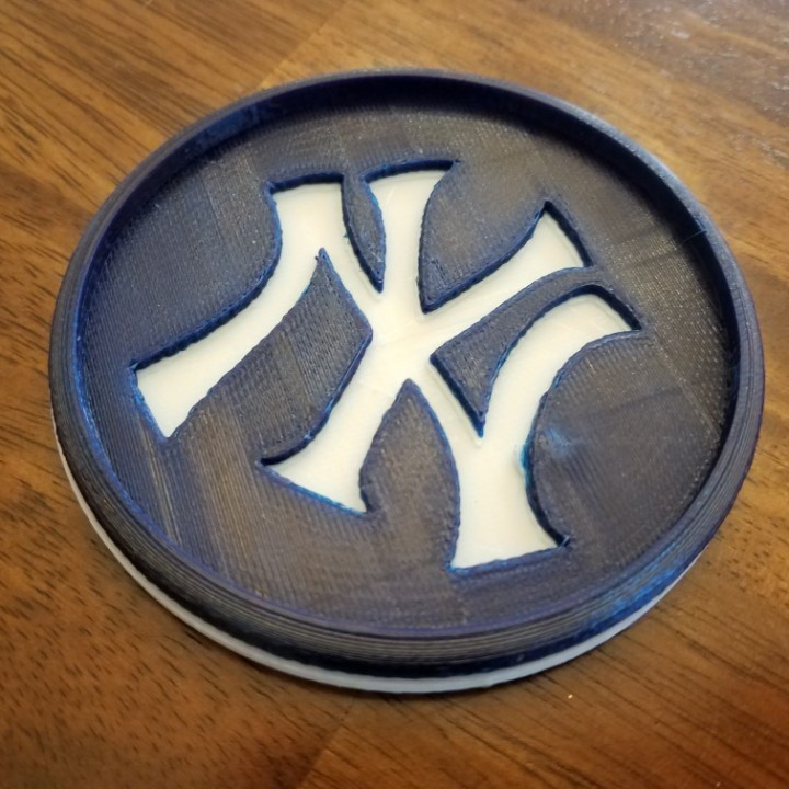 3D Printable NY Yankees Coaster by Jim Dewhurst