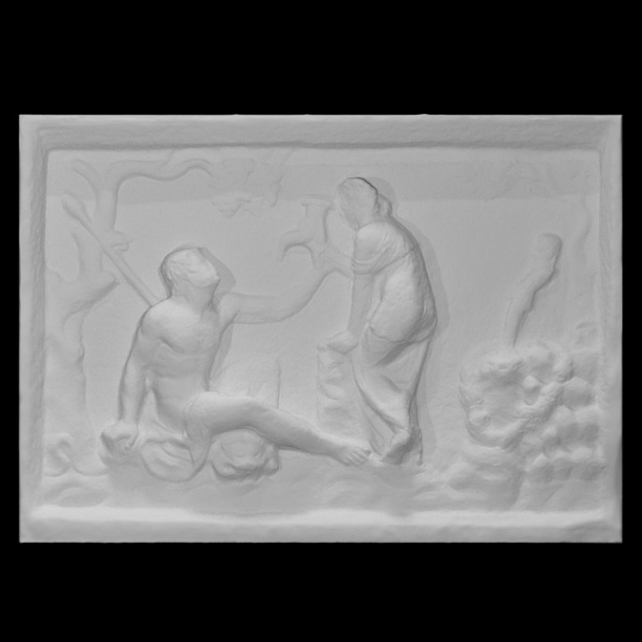 Relief with Satyr and Nymph image