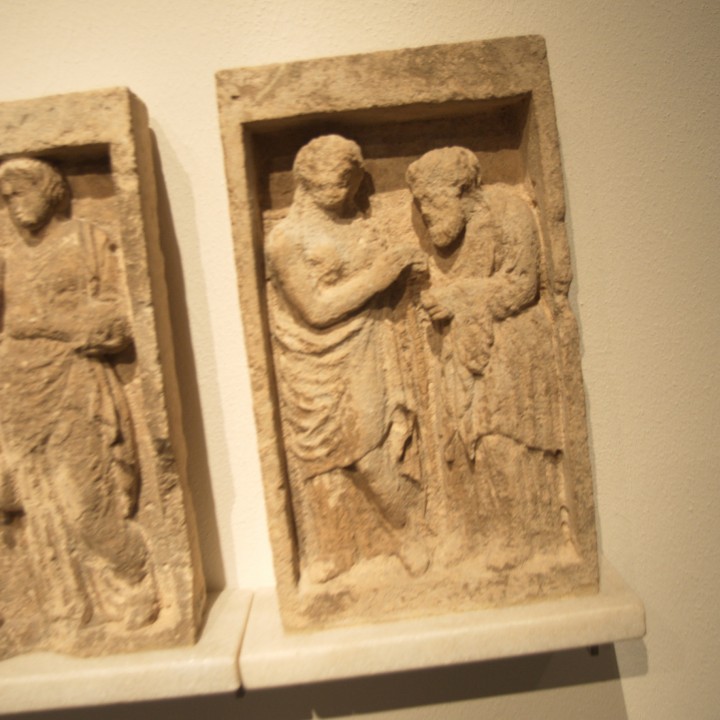 Reliefs from a Funerary Monument: Antigone leads her blind father Oedipus image