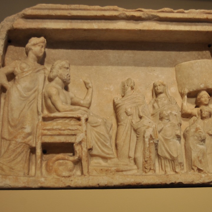 Votive Relief for the Healing Gods Asclepius and Hygieia image