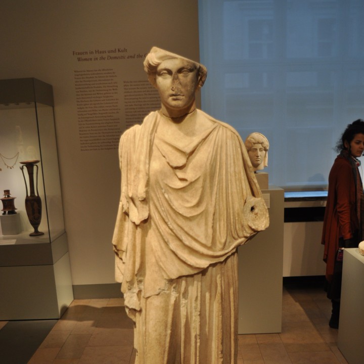 Statue of a Young Woman Wearing a Peplos image