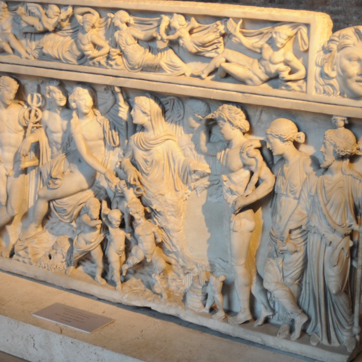 Sarcophagus with depiction of Dionysus and Ariadne image