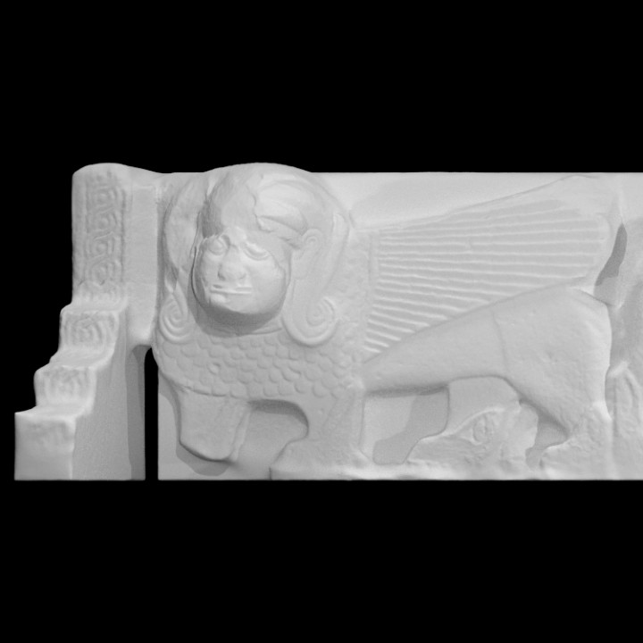 Relief of a Sphinx and lion image