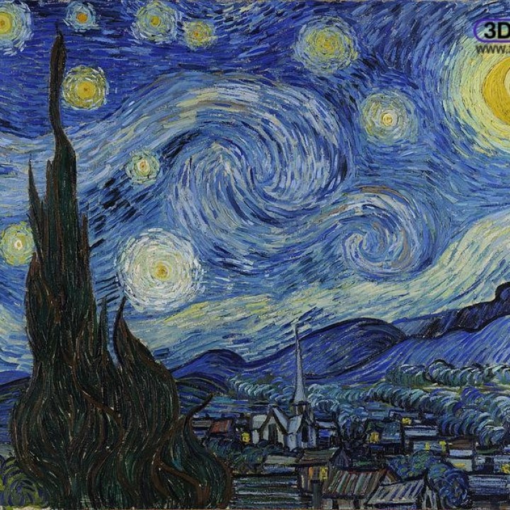 Vincent van Gogh - Starry Night Lithophane image